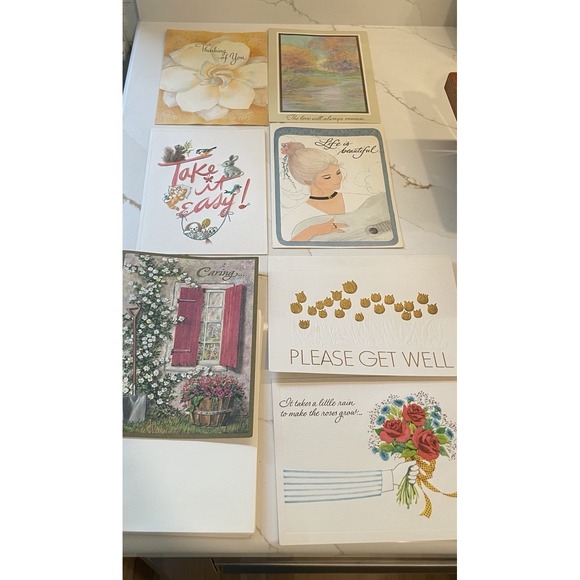 Vintage Greeting Card Lot of 7 Envelopes Get Well Caring Bereavement MCM - Picture 1 of 8